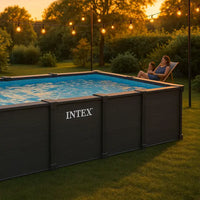 Piscina Graphite Retangular INTEX – 6,00 x 3,00 x 1,24m – Design Antracite