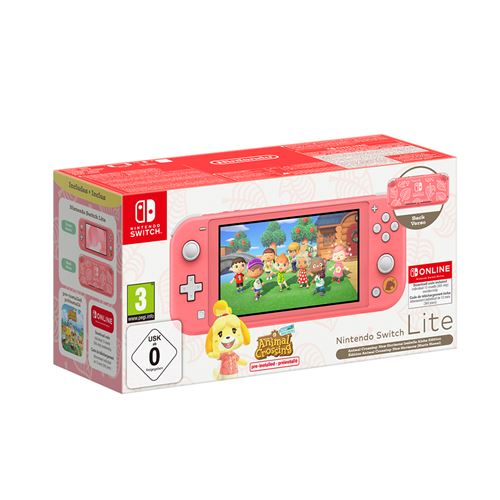Consola Nintendo Switch Lite Coral + Animal Crossing New Horizons + 12 Meses Nintendo Switch Online