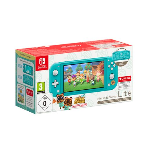 Consola Nintendo Switch Lite Turquesa + Animal Crossing New Horizons + 12 Meses Nintendo Switch Online