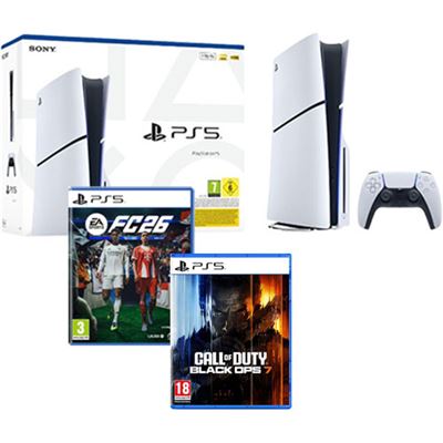 Pack Darty Consola PlayStation®5 Slim Standard - 1TB - 2025 + Call of Duty: Black Ops 7 + EA Sports FC 26