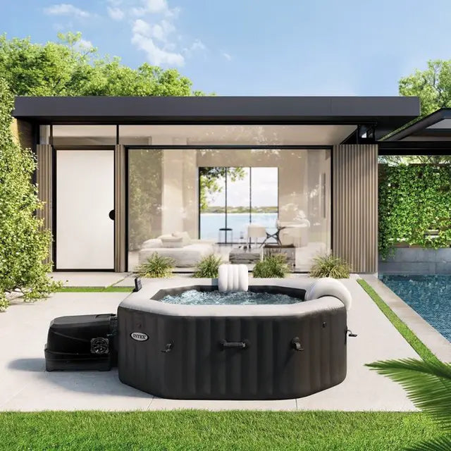 Inflatable Spa INTEX PureSpa Carbone – 6 People – 6 Jets + 140 Bubbles – Wi-Fi – Salt