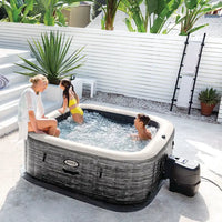 Inflatable Spa INTEX PureSpa Carbone – 6 People – 6 Jets + 140 Bubbles – Wi-Fi – Salt