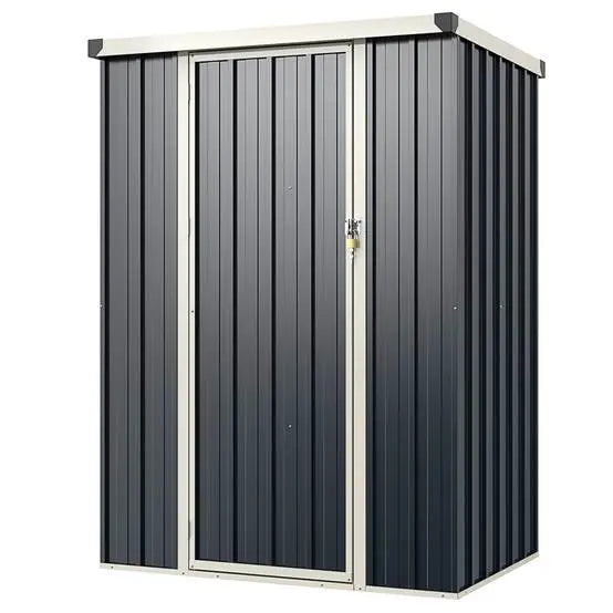 Outdoor Metal Garden Shed 117x89x162cm with Lockable Door - Grey