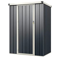 Outdoor Metal Garden Shed 117x89x162cm with Lockable Door - Grey