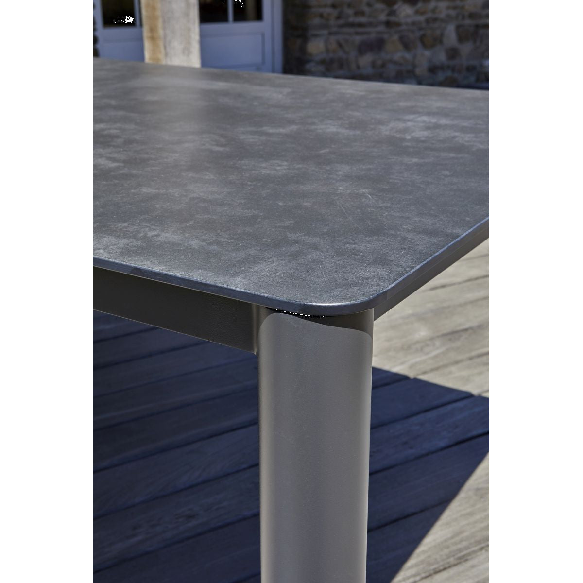 Conjunto de Mesa e Cadeiras de Jardim em Alumínio e Cerâmica 8 Pessoas CAMARGUE