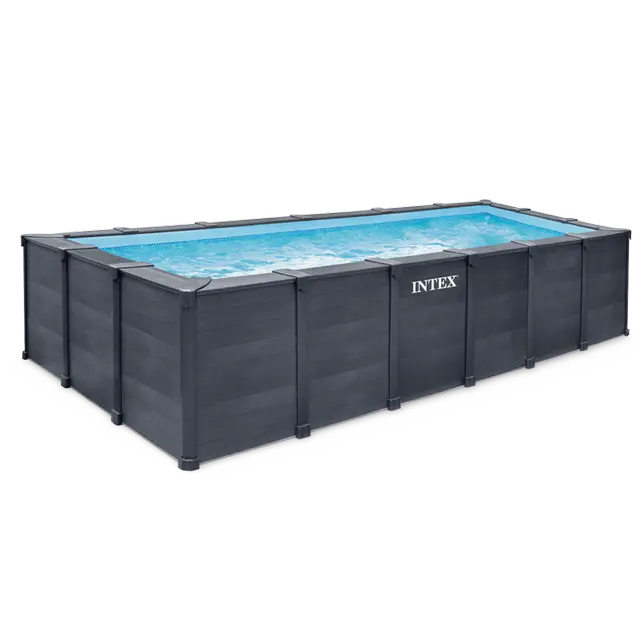 Piscina Graphite Retangular INTEX – 6,00 x 3,00 x 1,24m – Design Antracite