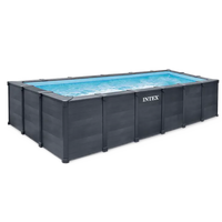 Piscina Graphite Retangular INTEX – 6,00 x 3,00 x 1,24m – Design Antracite