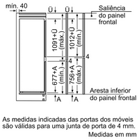 Frigorífico Combinado Encastre Bosch Serie 4 KIV86VSE0 267L Branco