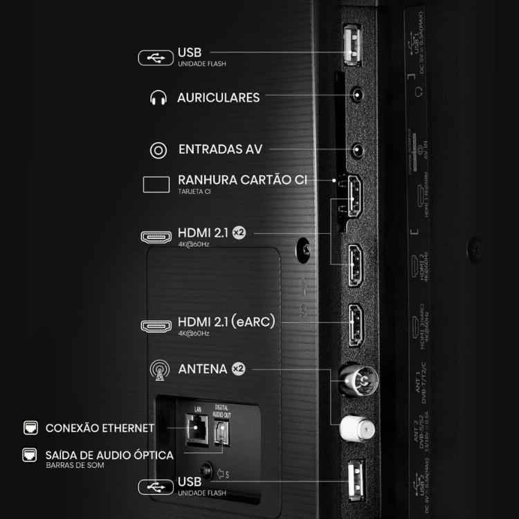 Televisão Hisense A6Q (2025) Smart TV 4K LED 43"