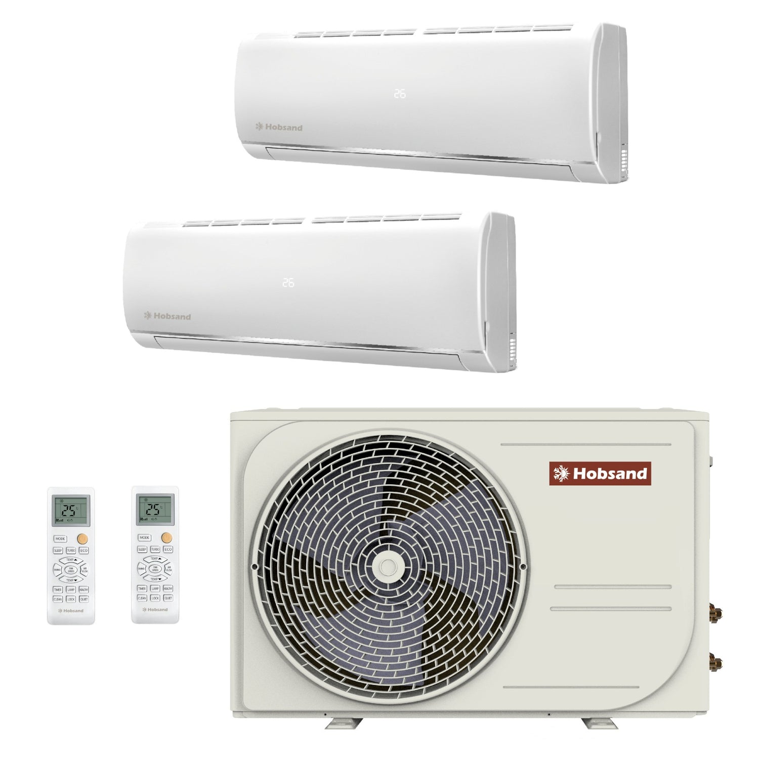 Ar Condicionado Multisplit Hobsand HOMC14912 2x1 Wi-Fi Inverter 9000 + 12000 BTU R32 A++