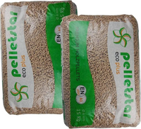 PELLETS DIN Pellets de Madeira Certificados ENplus A1 Palete 65 Sacos x 15 kg Elevado Poder Calorífico e Baixo Teor de Cinzas