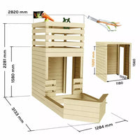 Pirate Tower Wooden Playhouse with Sandpit – SOULET – 3 to 12 Years – 6 Children