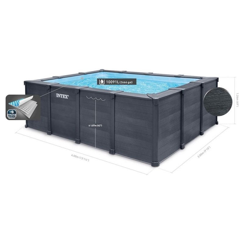 Piscina Tubular Graphite Retangular 4 x 3 x 1,24 m – Intex