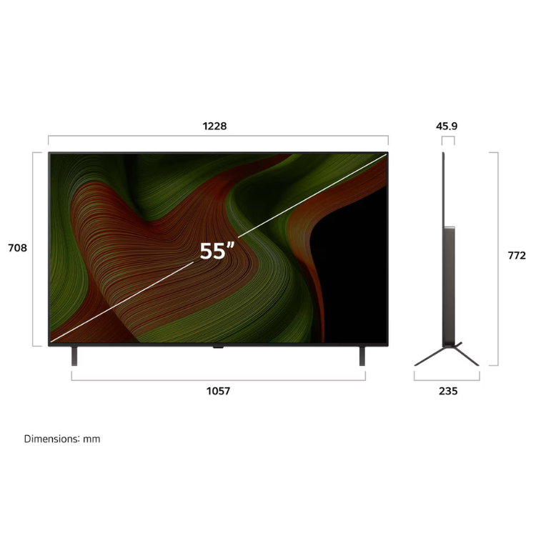 Televisão LG Evo AI 2025 B5 Smart TV 4K OLED 55"