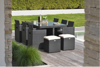 Conjunto de Jardim Encaixável de 10 Lugares em Rattan Sintético