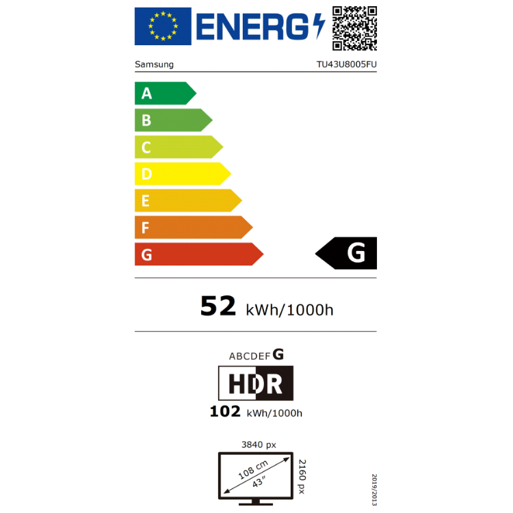 Televisão Samsung Crystal U8005F (2025) Smart TV 4K LED 43"