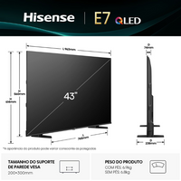 Televisão Hisense E7Q (2025) Smart TV 4K QLED 43"