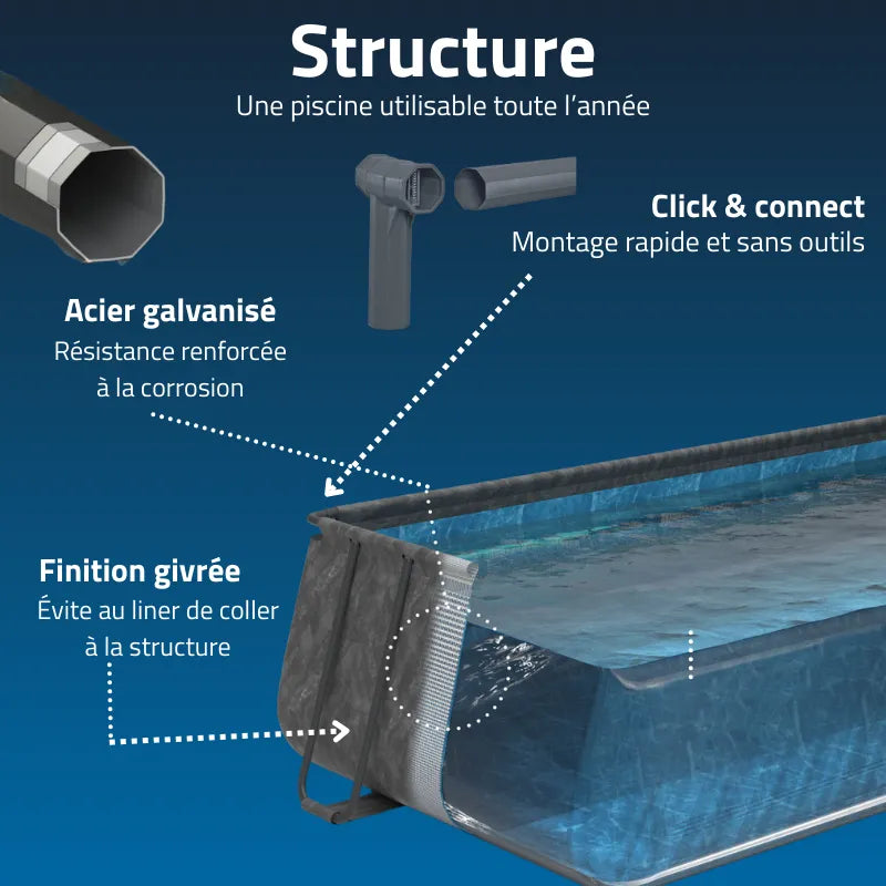 Piscina Exterior 5,50m x 2,7m x 1,2m Power Steel™ Bestway + Acessórios