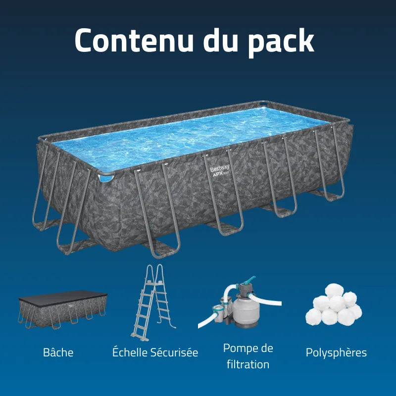 Piscina Exterior 5,50m x 2,7m x 1,2m Power Steel™ Bestway + Acessórios
